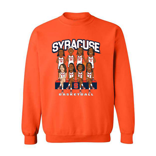 Syracuse - NCAA Women's Basketball : - Team Caricature Crewneck Sweatshirt-0