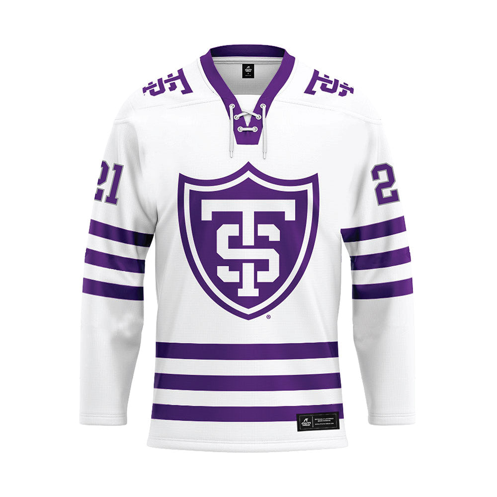 UST - NCAA Men's Ice Hockey : Carson Peters - Hockey Jersey-0