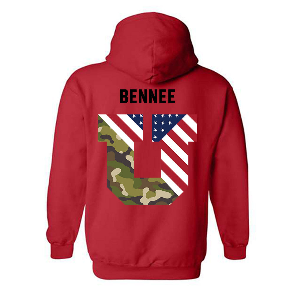 Utah - NCAA Football : Noah Bennee - Veterans Day v3 Hooded Sweatshirt-2