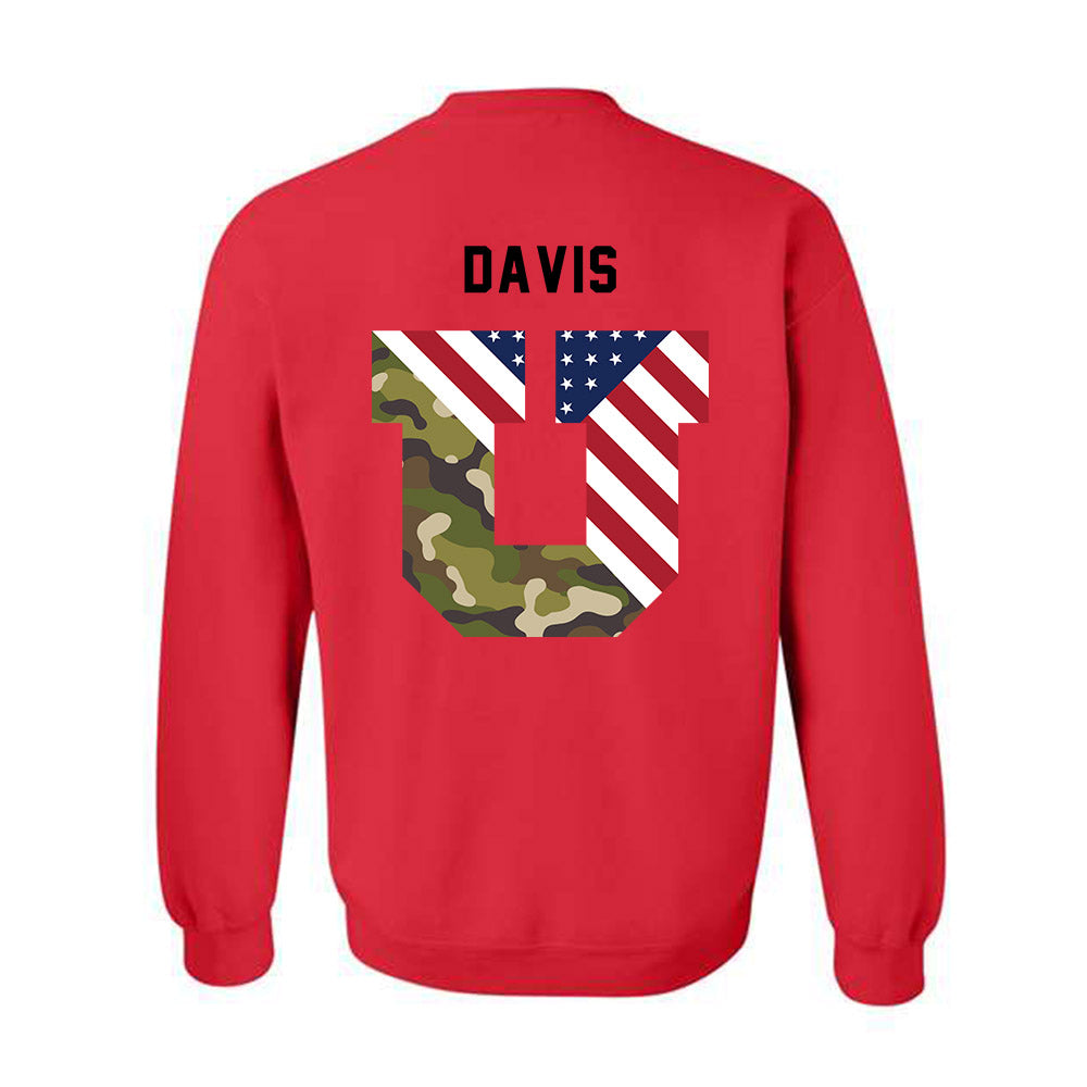 Utah - NCAA Football : Elijah Davis - Veterans Day v3 Crewneck Sweatshirt-3