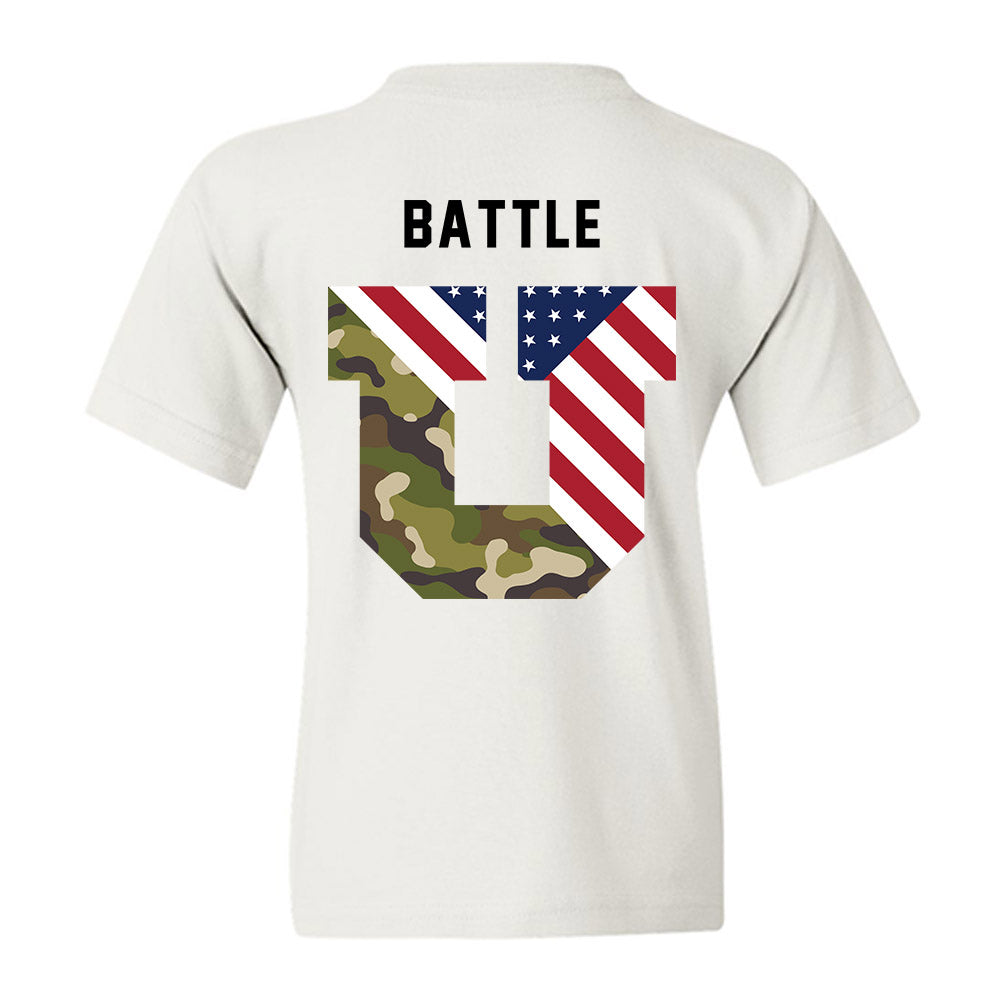Utah - NCAA Football : Dilan Battle - Veterans Day v3 Youth T-Shirt-3