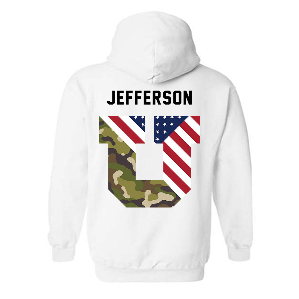 Utah - NCAA Football : Cedric Jefferson - Veterans Day v3 Hooded Sweatshirt-3