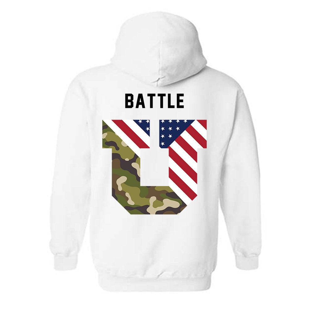 Utah - NCAA Football : Dilan Battle - Veterans Day v3 Hooded Sweatshirt-2