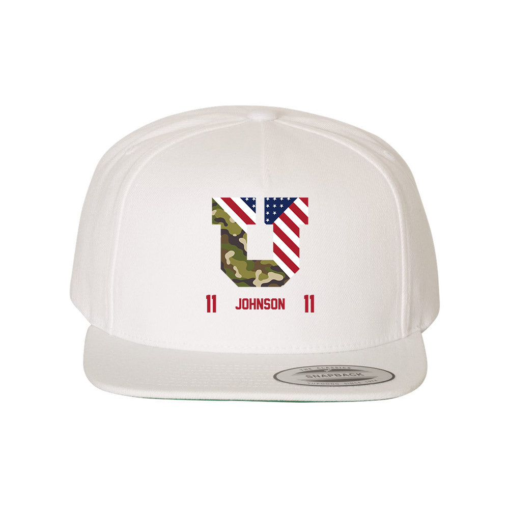 Utah - NCAA Football : Ricky Johnson - Veterans Day Snapback Hat-1