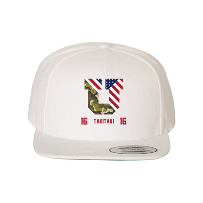 Utah - NCAA Football : Penisimani Takitaki - Veterans Day Snapback Hat-0