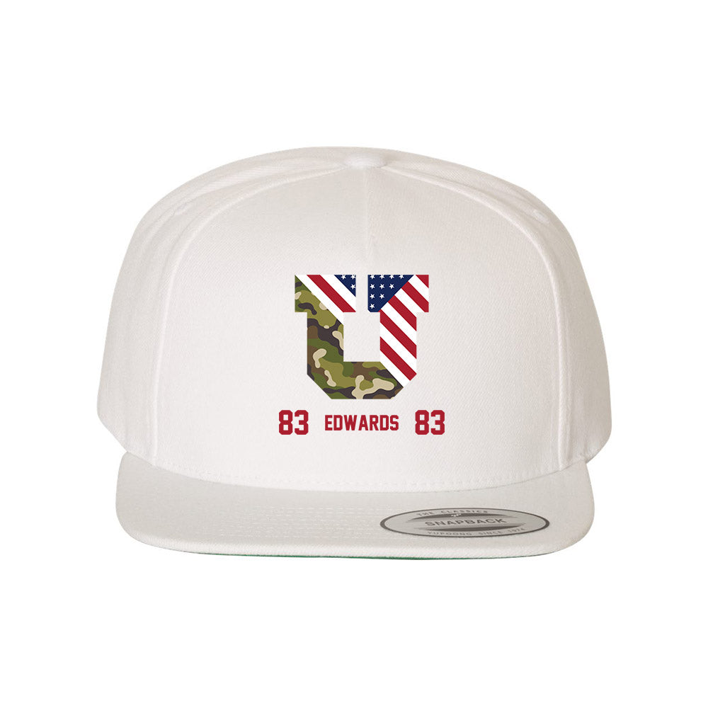 Utah - NCAA Football : Collin Edwards - Veterans Day Snapback Hat-0