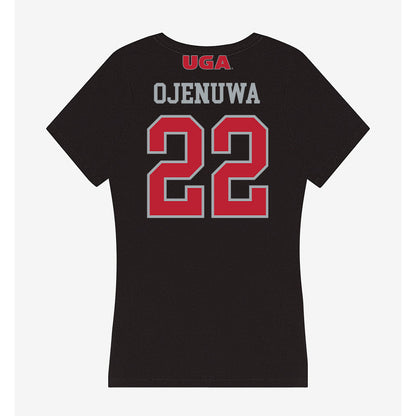 Georgia - NCAA Women's Basketball : Vera Ojenuwa - Women's V-Neck T-Shirt-1