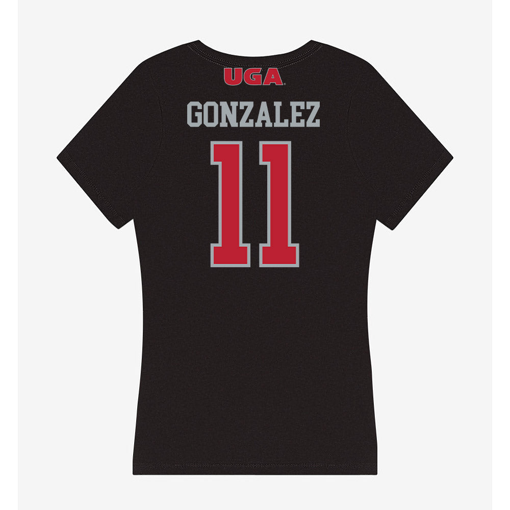 Georgia - NCAA Women's Basketball : Enjulina Gonzalez - Women's V-Neck T-Shirt-1