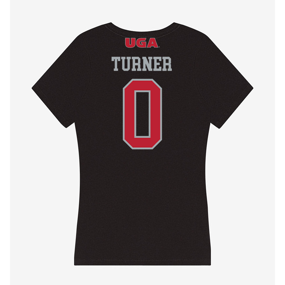 Georgia - NCAA Women's Basketball : Trinity Turner - Women's V-Neck T-Shirt-1