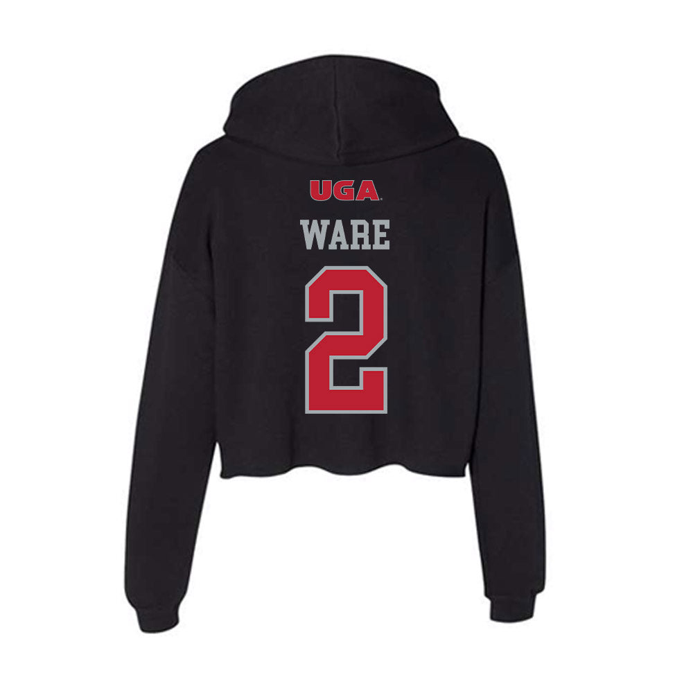 Georgia - NCAA Women's Basketball : Harmonie Ware - Women's Crop Fleece Hooded Sweatshirt-2