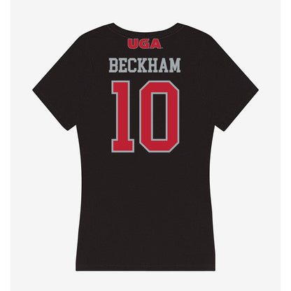 Georgia - NCAA Women's Basketball : Aubrey Beckham - Women's V-Neck T-Shirt-1