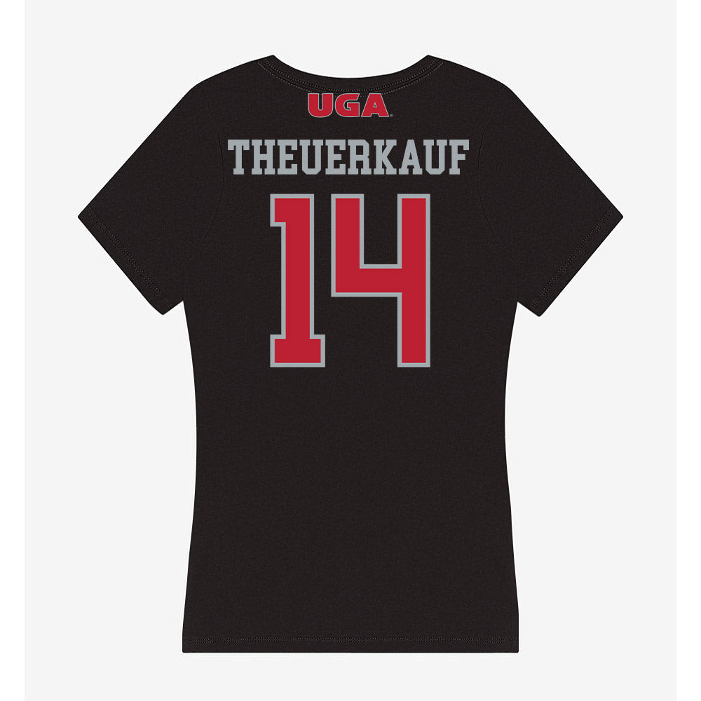 Georgia - NCAA Women's Basketball : Rylie Theuerkauf - Women's V-Neck T-Shirt-1