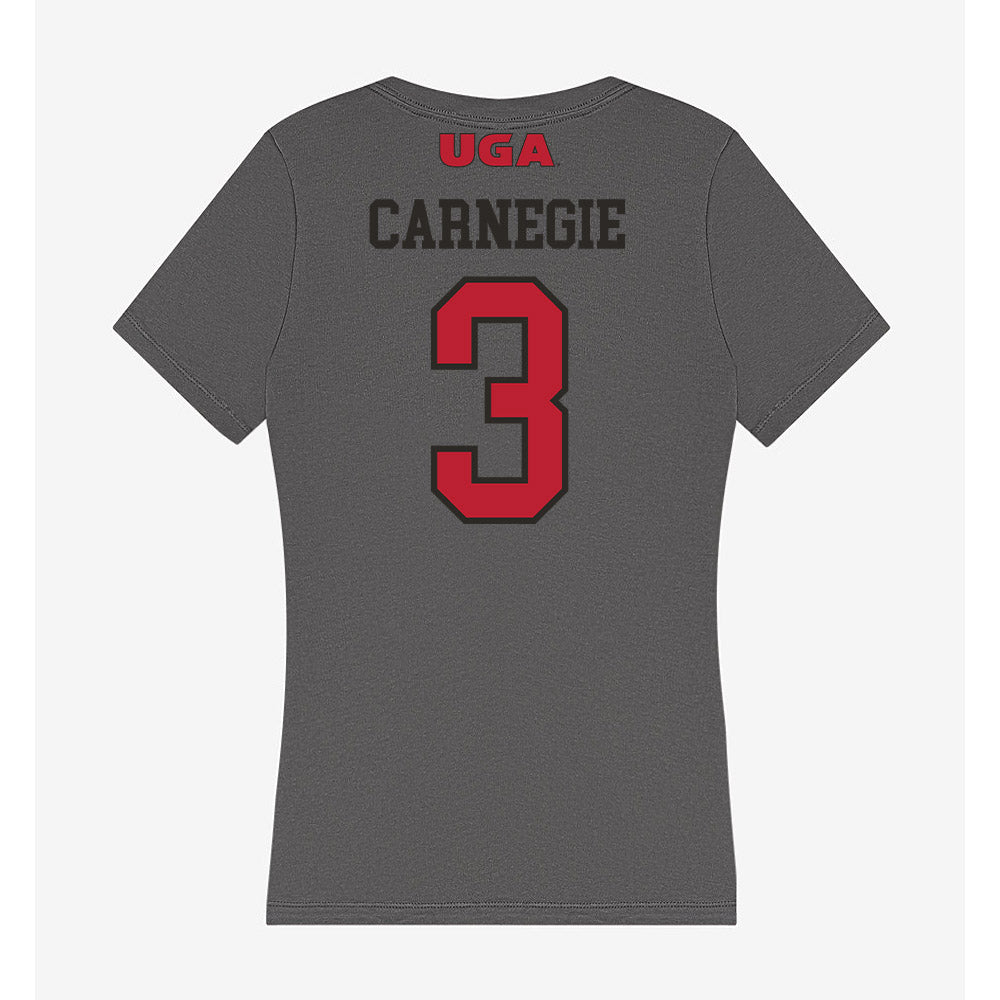 Georgia - NCAA Women's Basketball : Danielle Carnegie - Women's V-Neck T-Shirt-1