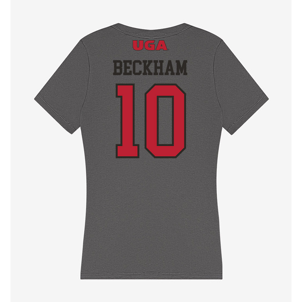 Georgia - NCAA Women's Basketball : Aubrey Beckham - Women's V-Neck T-Shirt-1
