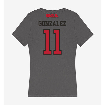 Georgia - NCAA Women's Basketball : Enjulina Gonzalez - Women's V-Neck T-Shirt-1