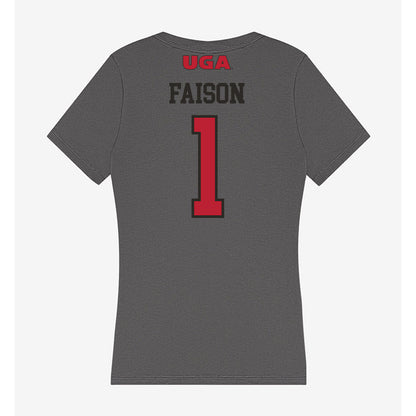 Georgia - NCAA Women's Basketball : Jocelyn Faison - Women's V-Neck T-Shirt-1