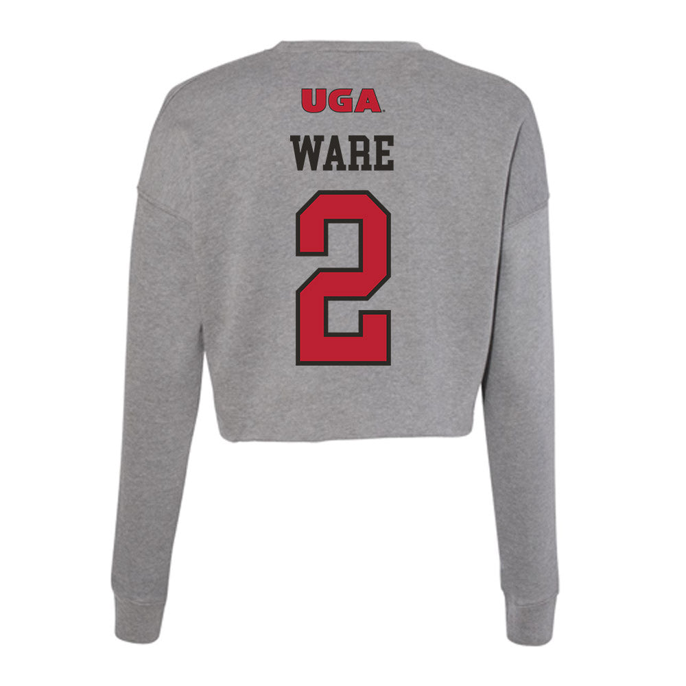 Georgia - NCAA Women's Basketball : Harmonie Ware - Women's Cropped Crew Fleece-1