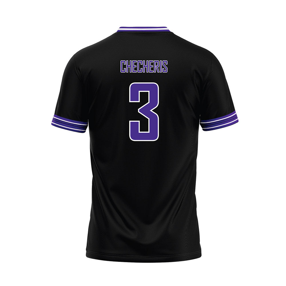 Sioux Falls - NCAA Baseball : John Checheris - Black Baseball Jersey-1