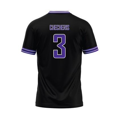 Sioux Falls - NCAA Baseball : John Checheris - Black Baseball Jersey-1