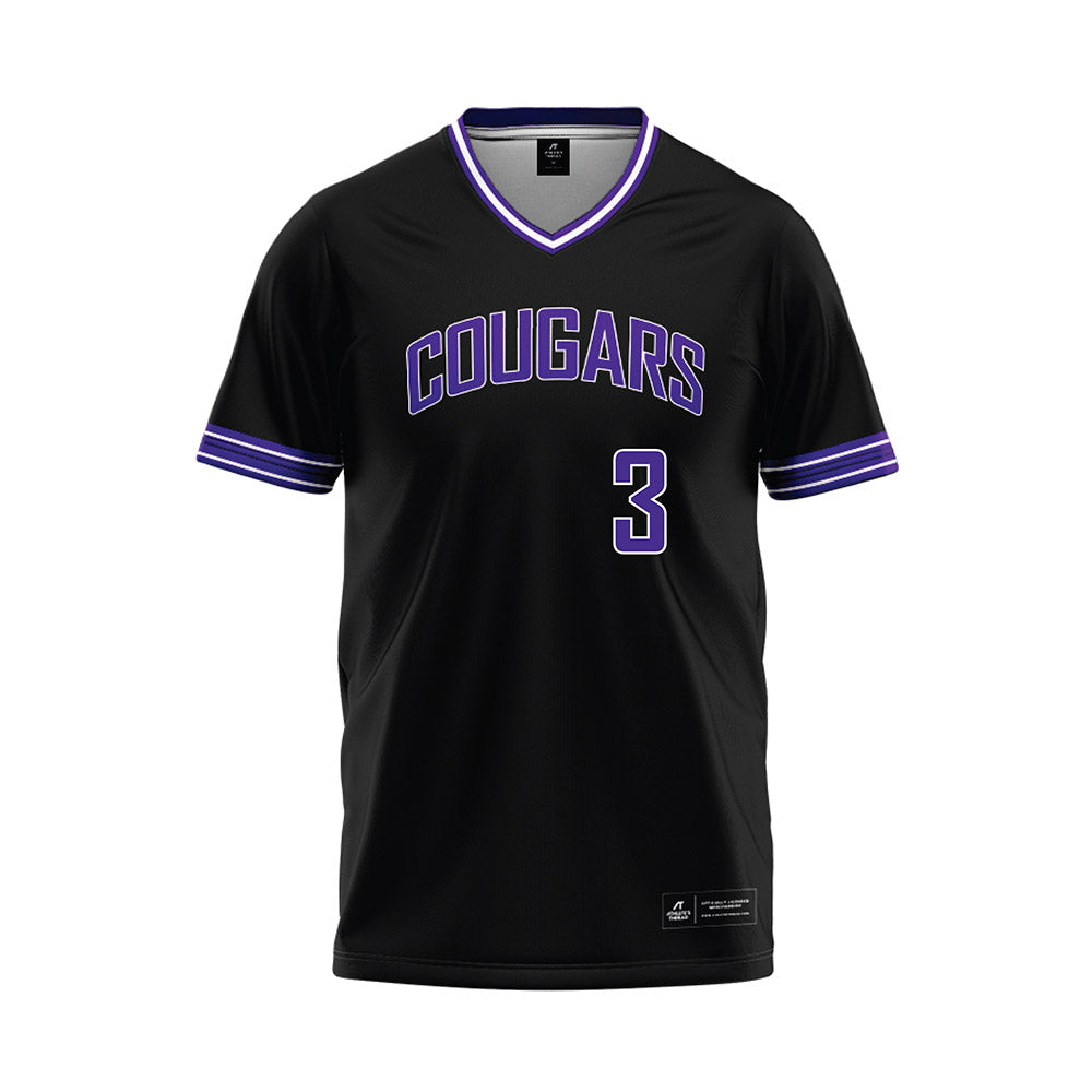 Sioux Falls - NCAA Baseball : John Checheris - Black Baseball Jersey-0
