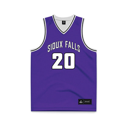 Sioux Falls - NCAA Men's Basketball : Brandon Hrncir - Purple Basketball Jersey-0