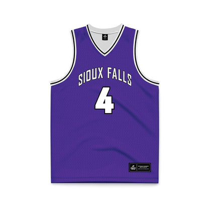 Sioux Falls - NCAA Men's Basketball : Alexander Mattes - Purple Basketball Jersey-0