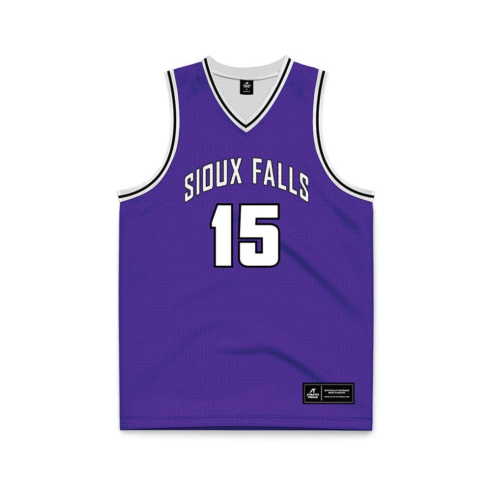 Sioux Falls - NCAA Men's Basketball : Owen Bernatz - Purple Basketball Jersey-0