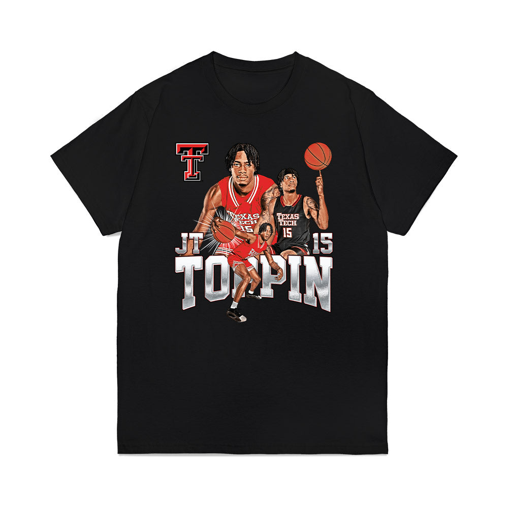 Texas Tech - NCAA Men's Basketball : JT Toppin - Collage Premium T-Shirt-0