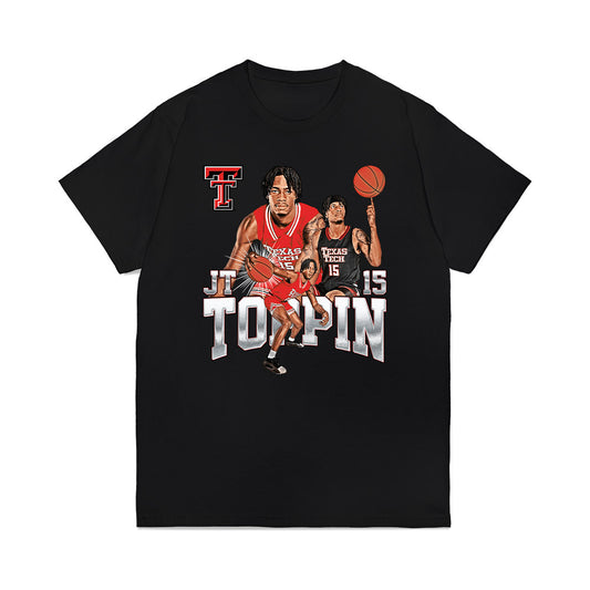 Texas Tech - NCAA Men's Basketball : JT Toppin - Collage Premium T-Shirt-0