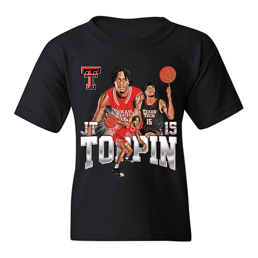 Texas Tech - NCAA Men's Basketball : JT Toppin - Collage Youth T-Shirt-0