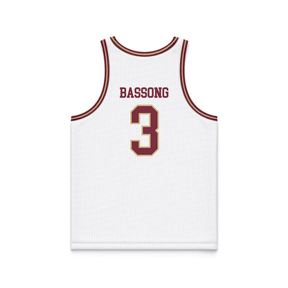 FSU - NCAA Men's Basketball : Thomas Bassong - White Basketball Jersey-1