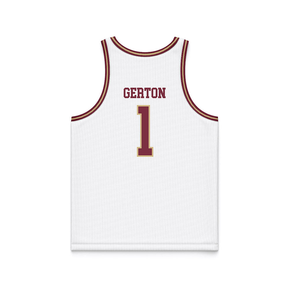 FSU - NCAA Women's Basketball : Mari Gerton - White Basketball Jersey-1