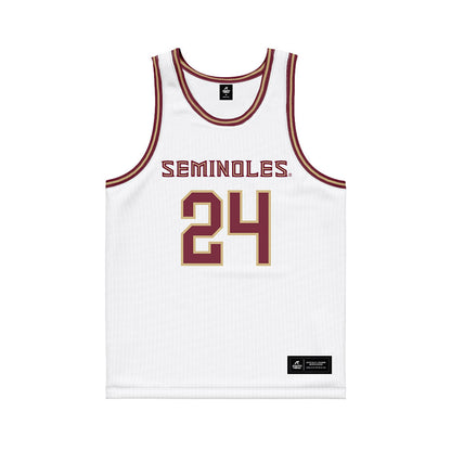 FSU - NCAA Women's Basketball : Morgan Stewart - White Basketball Jersey-0