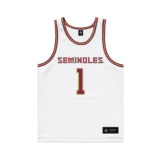 FSU - NCAA Women's Basketball : Mari Gerton - White Basketball Jersey-0