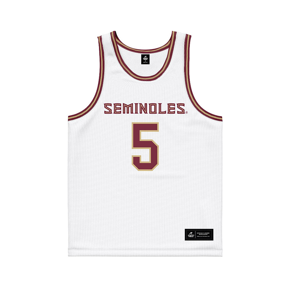 FSU - NCAA Women's Basketball : Jasmine Nivar - White Basketball Jersey-0