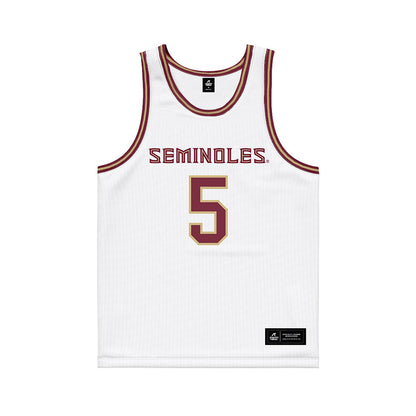 FSU - NCAA Women's Basketball : Jasmine Nivar - White Basketball Jersey-0