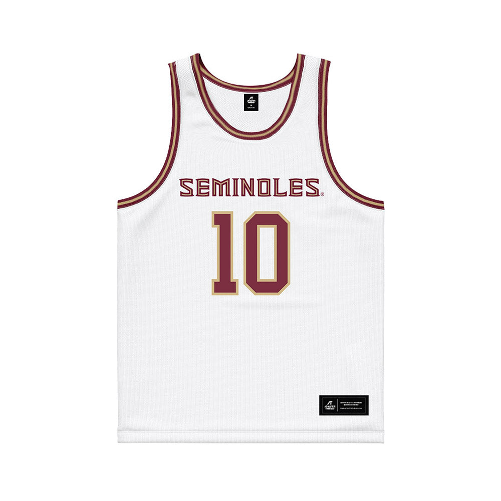 FSU - NCAA Women's Basketball : Jasmine Nivar - White Basketball Jersey-0