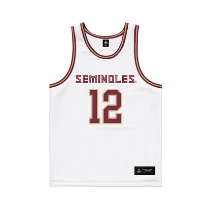 FSU - NCAA Women's Basketball : Emma Risch - White Basketball Jersey-0