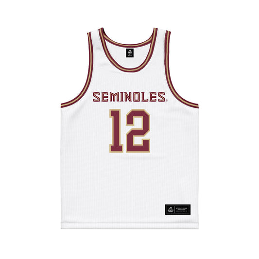 FSU - NCAA Women's Basketball : Emma Risch - White Basketball Jersey-0