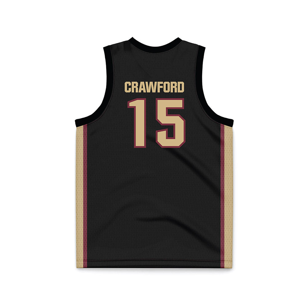 FSU - NCAA Men's Basketball : Jalen Crawford - Black Basketball Jersey-1