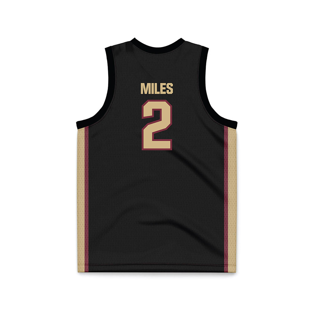 FSU - NCAA Men's Basketball : Cam Miles - Black Basketball Jersey-1