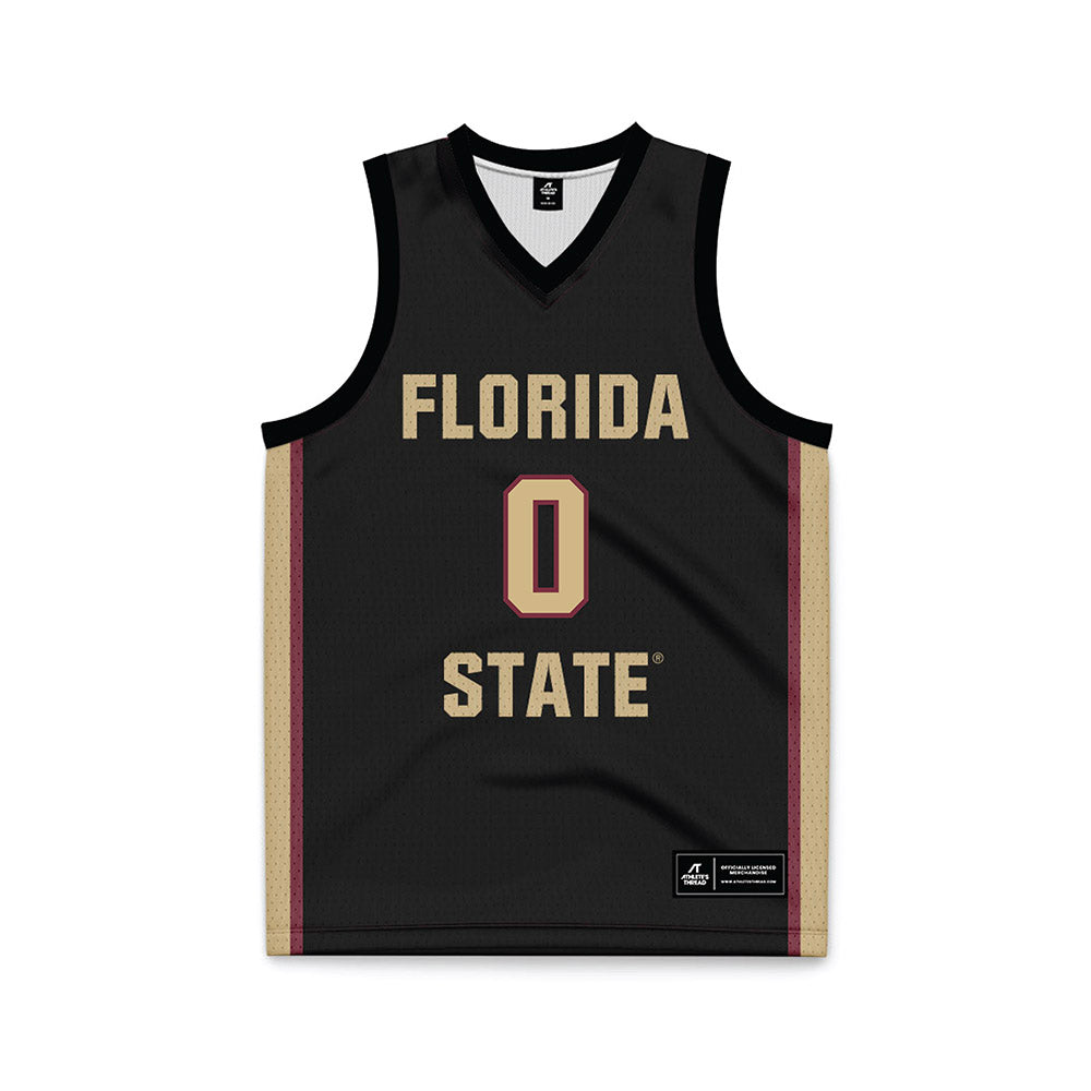 FSU - NCAA Men's Basketball : Maximo Garcia-Plata - Black Basketball Jersey-0