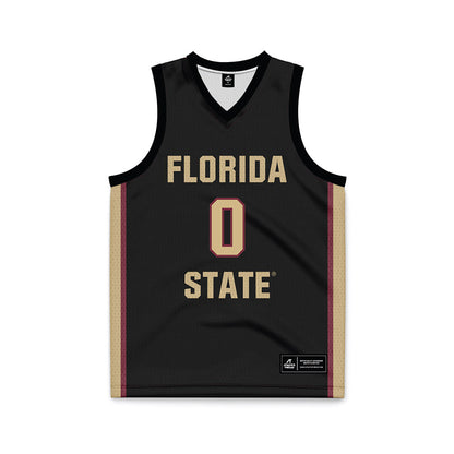 FSU - NCAA Men's Basketball : Maximo Garcia-Plata - Black Basketball Jersey-0