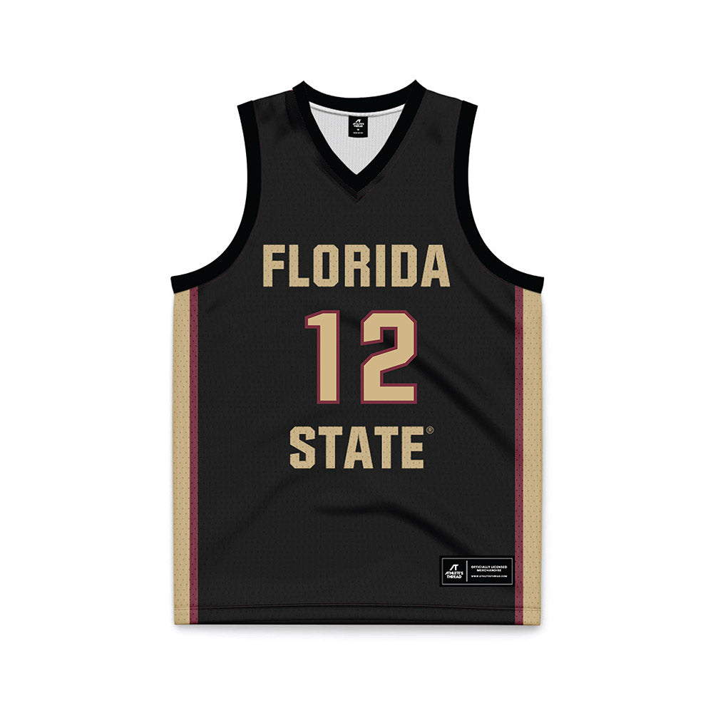 FSU - NCAA Men's Basketball : Alier Maluk - Black Basketball Jersey-0