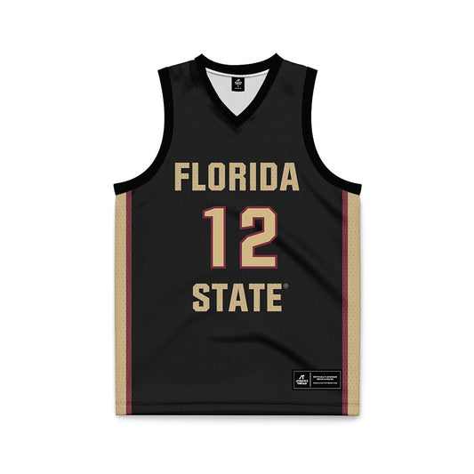 FSU - NCAA Men's Basketball : Alier Maluk - Black Basketball Jersey-0