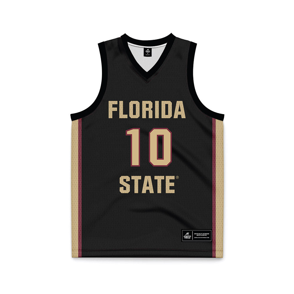 FSU - NCAA Women's Basketball : Jasmine Nivar - Black Basketball Jersey-0