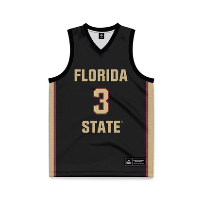 FSU - NCAA Women's Basketball : Jasmine Shavers - Black Basketball Jersey-0