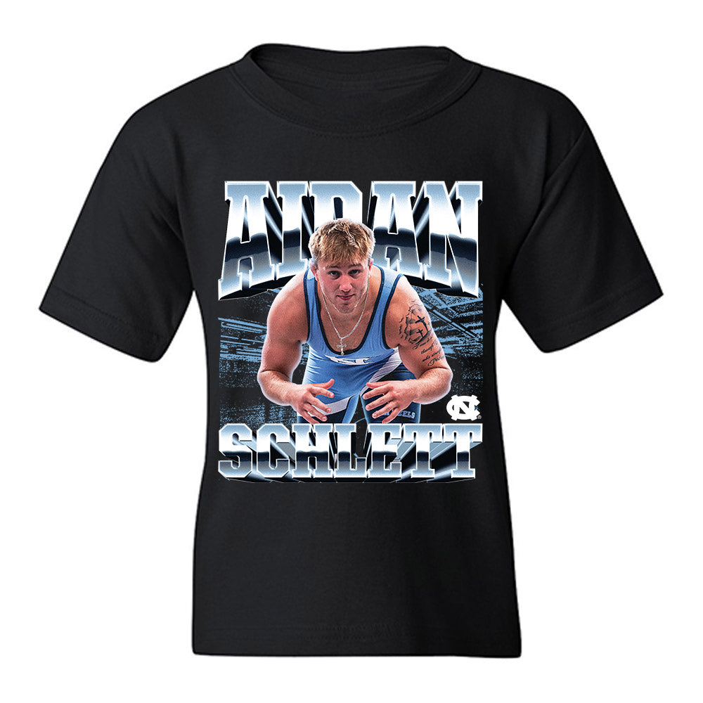 UNC - NCAA Wrestling : Aidan Schlett - Player Collage Youth T-Shirt-0