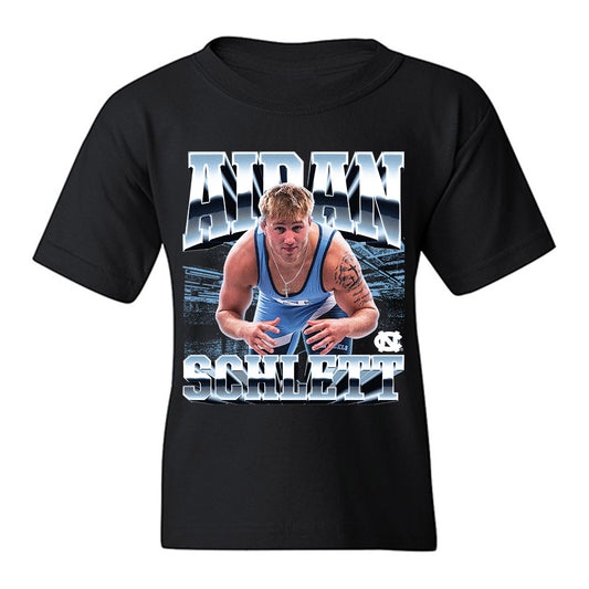 UNC - NCAA Wrestling : Aidan Schlett - Player Collage Youth T-Shirt-0