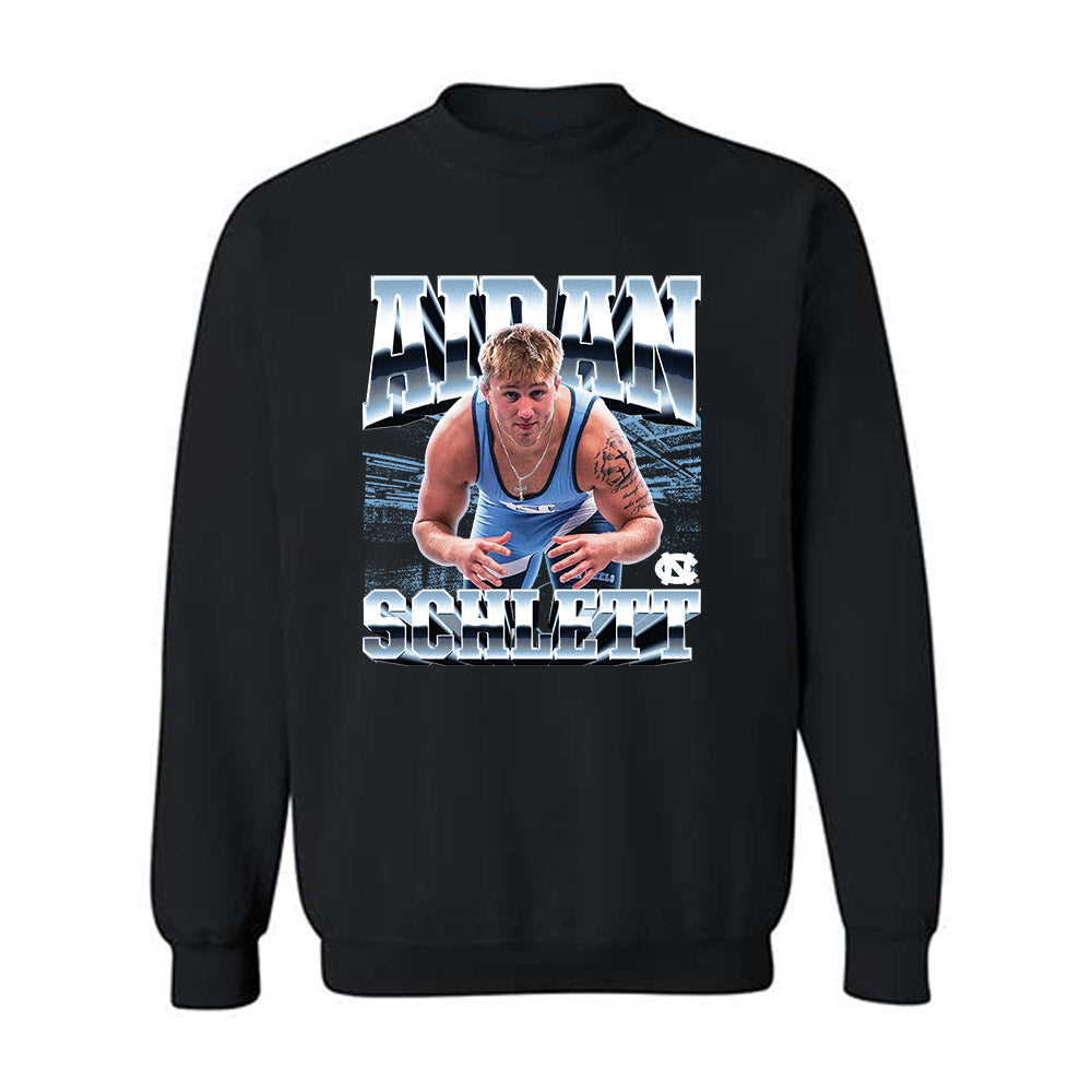 UNC - NCAA Wrestling : Aidan Schlett - Player Collage Crewneck Sweatshirt-0